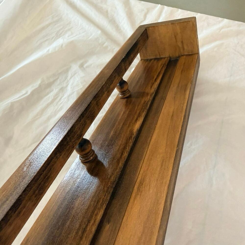Vintage Solid Wood Wall Shelf Spindles Display Spice Plate Rack - Picture 5 of 12